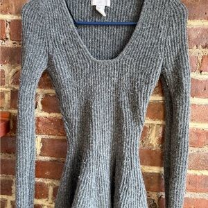 H&M Charcoal Ribbed Knit Top